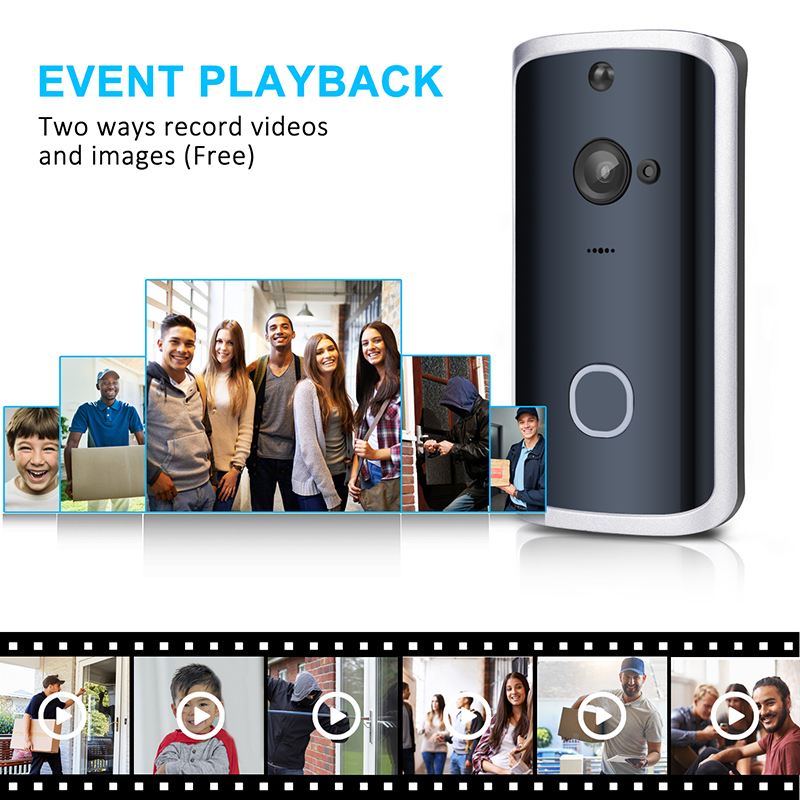 H8 Smart Doorbell Camera Wifi Wireless Call Intercom Video-Eye Apartments Door Bell Ring For Phone Home Security Cameras M12