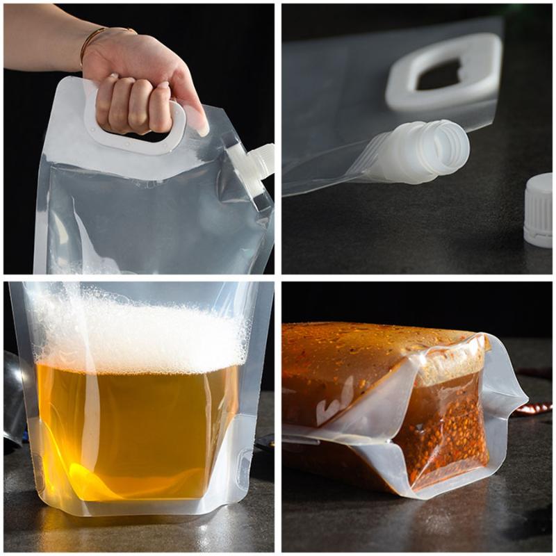 10/20pcs Large Size Stand-up Plastic Drink Packaging Bag Spout Pouch For Beer Beverage Liquid Juice Milk Coffee Gift Wrap