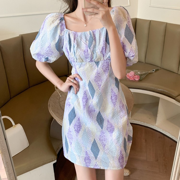 Vintage Dress Casual Plaid Print Puff Sleeve High Waist Ruched Sweet Chiffon Dress Female Summer Fashion Vestidos 210518, Photo color
Vintage Dress Casual Plaid Print Puff Sleeve High Waist Ruched Sweet Chiffon Dress Female Summer Fashion Vestidos 210518, Photo color