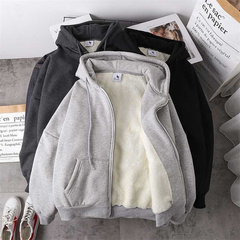 Women Winter Hoodies Coat Plush Jackets Solid Color Velvet Thick Warm Coat Zipper Sweatshirt Tops Winter Plus Size Outwear 211109, Black
Women Winter Hoodies Coat Plush Jackets Solid Color Velvet Thick Warm Coat Zipper Sweatshirt Tops Winter Plus Size Outwear 211109, Black