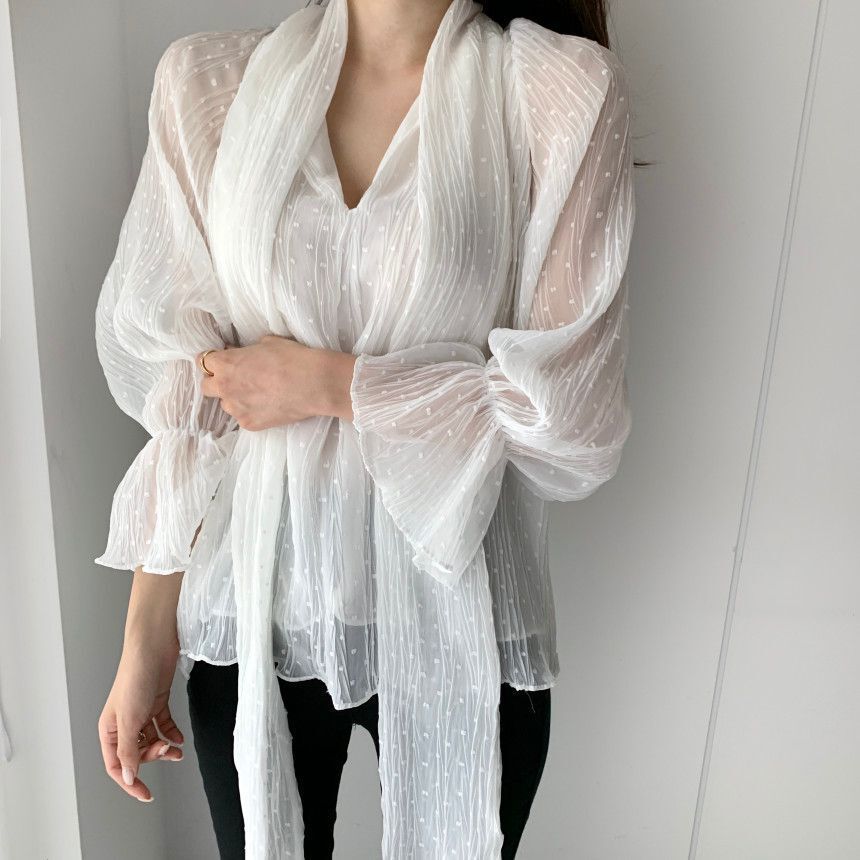 Women Polka Dots Korean Full Sleeves Blouses Arrival OL Elegant Minimalist Basic Shirt Work Wear Loose Tops 210421