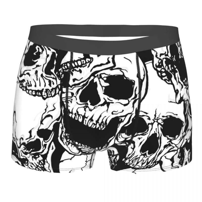 Underpants Boxer Men Underwear Male Panties Black And White Skulls Shorts Comfortable Homme, Black;white
Underpants Boxer Men Underwear Male Panties Black And White Skulls Shorts Comfortable Homme, Black;white