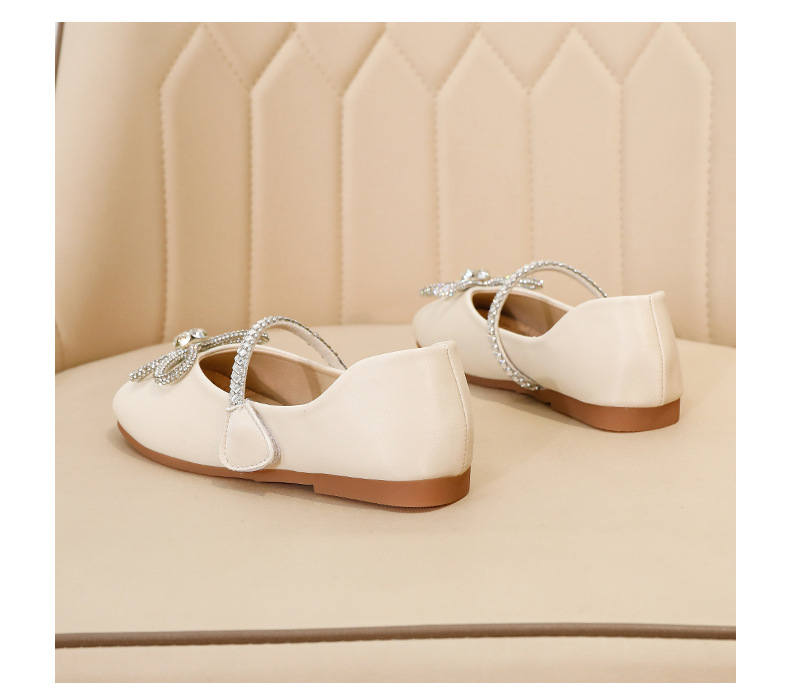2025 new Children Leather Shoes Baby Toddler Flats Breathable Fashion Bow Rhinestone Dance Party Performance Kids Student
