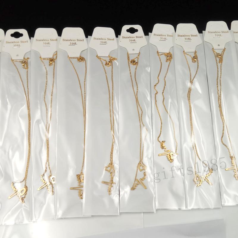Chains 10pcs Lot Stainless Steel Love Cardiogram Necklace Jewelry For Women Heartbeat EKG Electrocardiogram Golden Silver-Tone
Chains 10pcs Lot Stainless Steel Love Cardiogram Necklace Jewelry For Women Heartbeat EKG Electrocardiogram Golden Silver-Tone