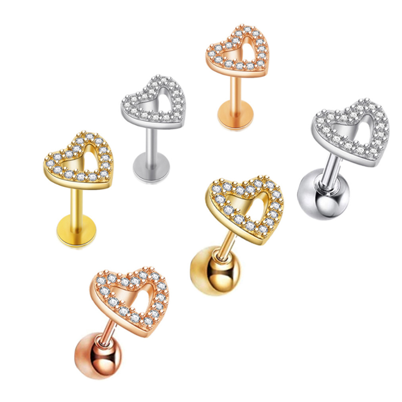 Body Stainless Steel Lip Stud CZ Heart Ear Barbell Cartilage Piercing Jewelry For Men and Women
Body Stainless Steel Lip Stud CZ Heart Ear Barbell Cartilage Piercing Jewelry For Men and Women