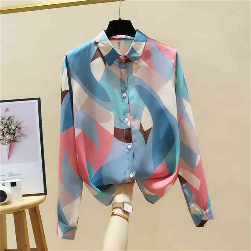 Spring Autumn Shirt For Women Turn Down Collar Long Sleeves Colorful Print Chiffon Shirts Tops Office Ladies Blouses 210519, Beige
Spring Autumn Shirt For Women Turn Down Collar Long Sleeves Colorful Print Chiffon Shirts Tops Office Ladies Blouses 210519, Beige