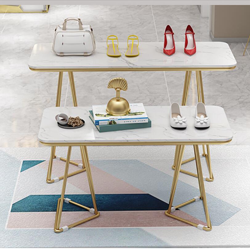 Clothing store display table Commercial Furniture shopping high and low water tables combination jewelr solid wood rack