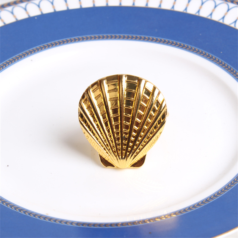 Shell and Fan Napkin Ring Gold Napkin Holder Table