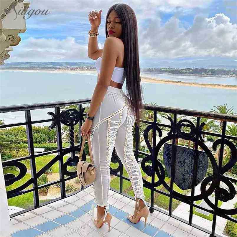 Fashion Sexy Women' Suit Bandage Top & Mesh Pencil Pants 2 Two-piece Club Celebrity Party Bodycon Set 210525, White
Fashion Sexy Women' Suit Bandage Top & Mesh Pencil Pants 2 Two-piece Club Celebrity Party Bodycon Set 210525, White