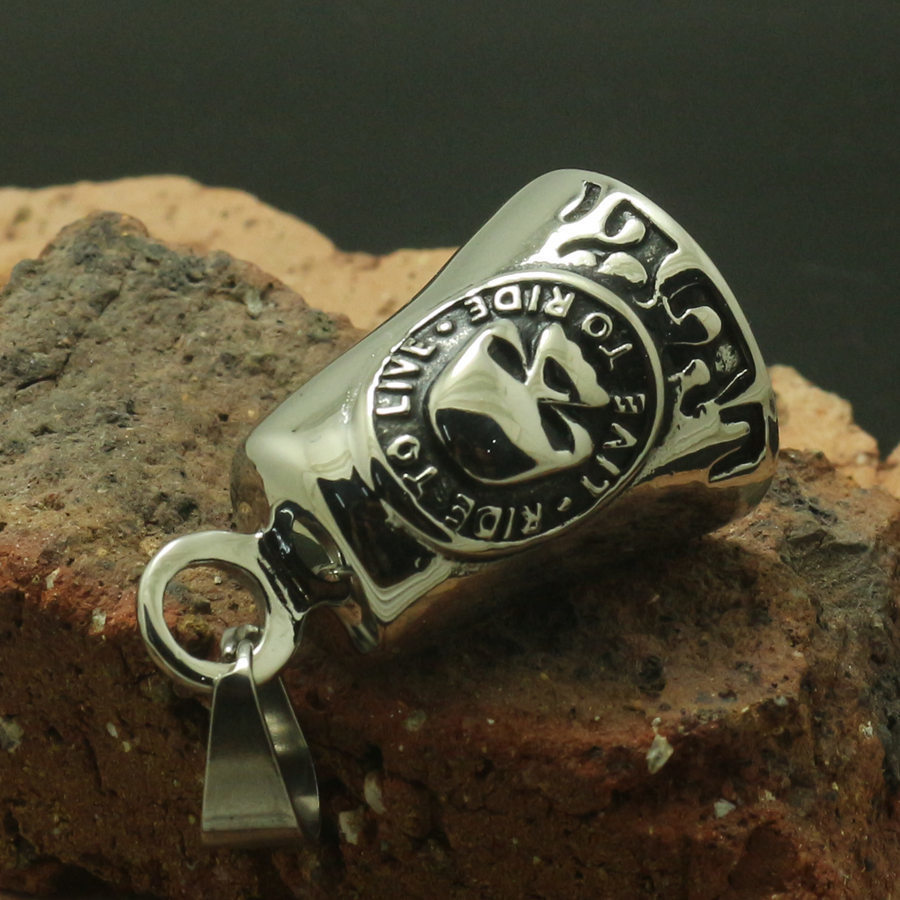 Factory Price Men Boy 316L Stainless Cool Biker Polishing Bell Pendant For Rider 201014