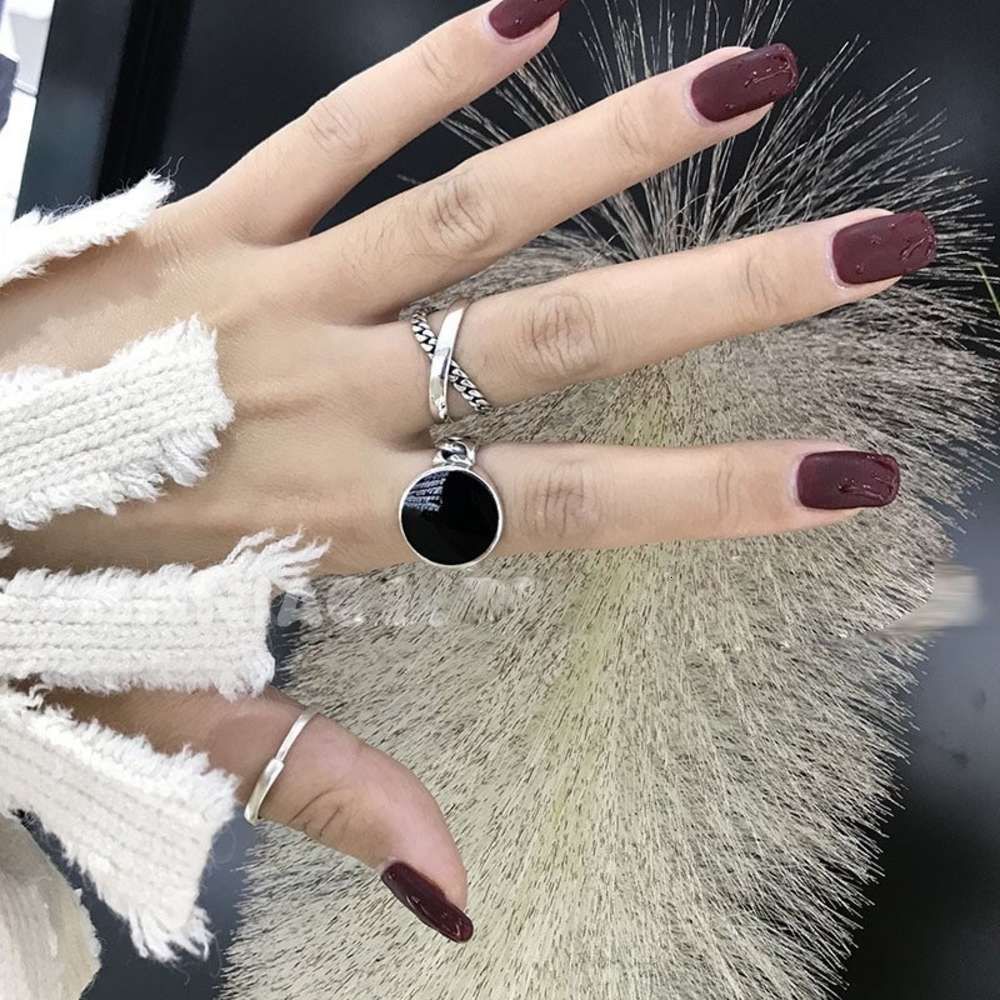 female ins hip hop Korean fashion chain drop glaze double layer heavy industry personality Ring, Black
female ins hip hop Korean fashion chain drop glaze double layer heavy industry personality Ring, Black