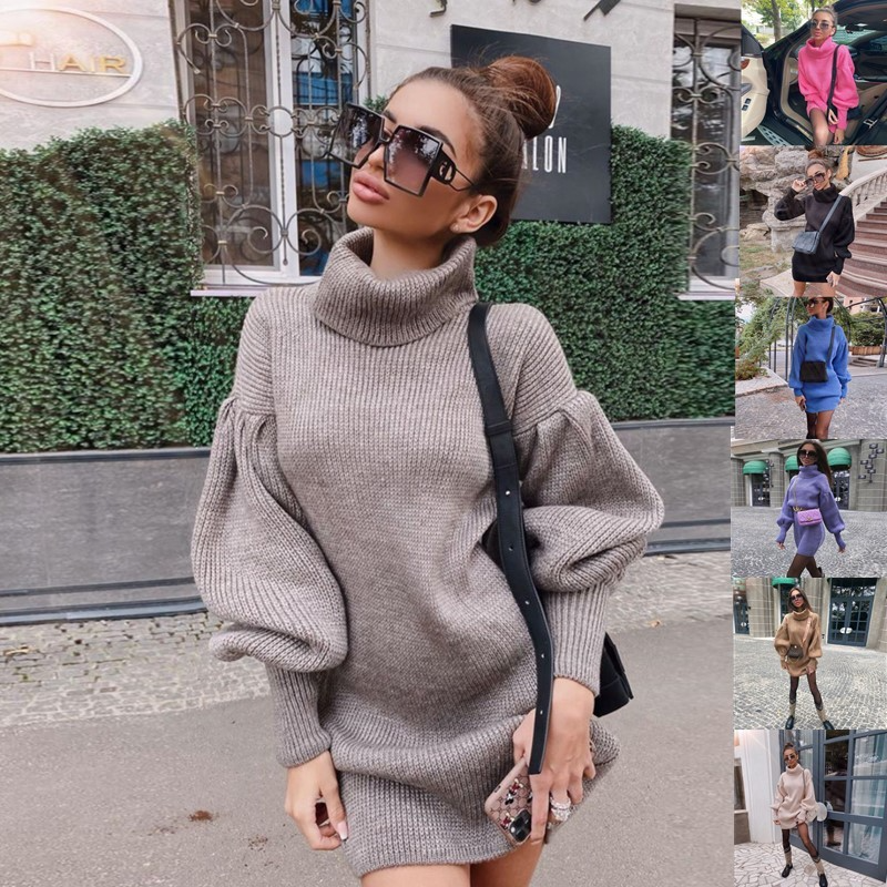 Women's Knitted Solid Color Dress Sweater Dress Long Sleeve Sweater Cardigans Turtleneck Fall Winter, Black;gray
Women's Knitted Solid Color Dress Sweater Dress Long Sleeve Sweater Cardigans Turtleneck Fall Winter, Black;gray