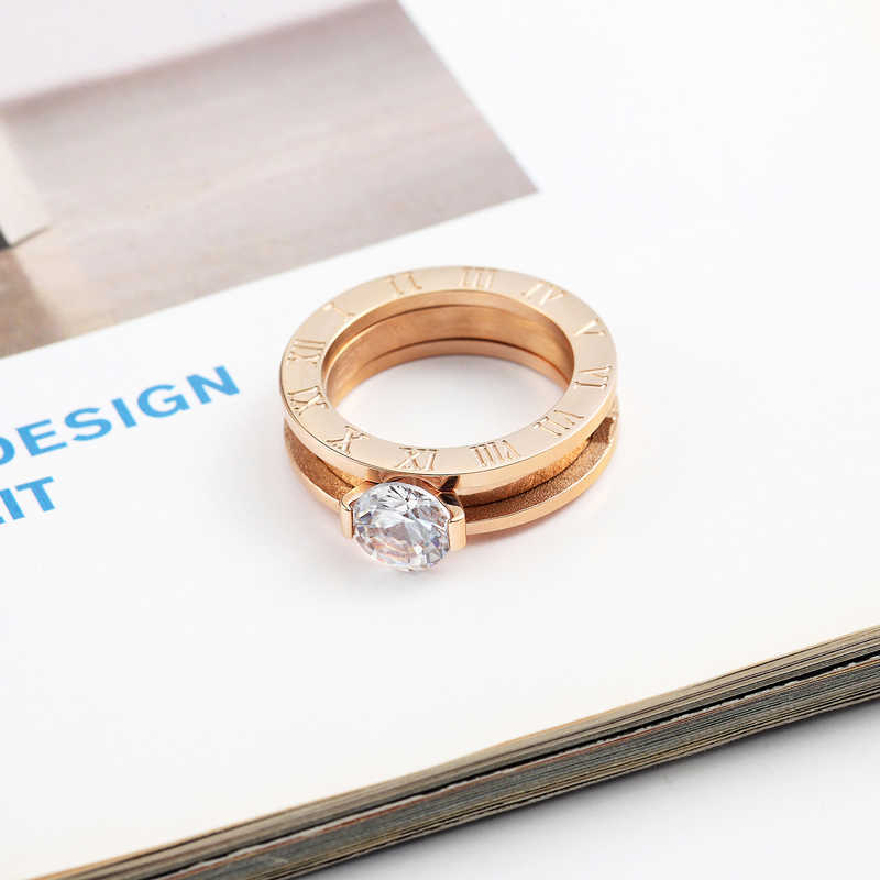 Top Quality Classic Design Can Be Broken Down Into Two Stainless Steel Woman Crystal Rings Lovers Brands Jewelry Rings For Woman X0715