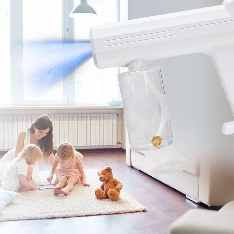 300ML Touch Screen Wireless Disinfection Sprayer Gun Household Atomizer USB Charging Handheld Nano Blue Light Steam Spray Gun