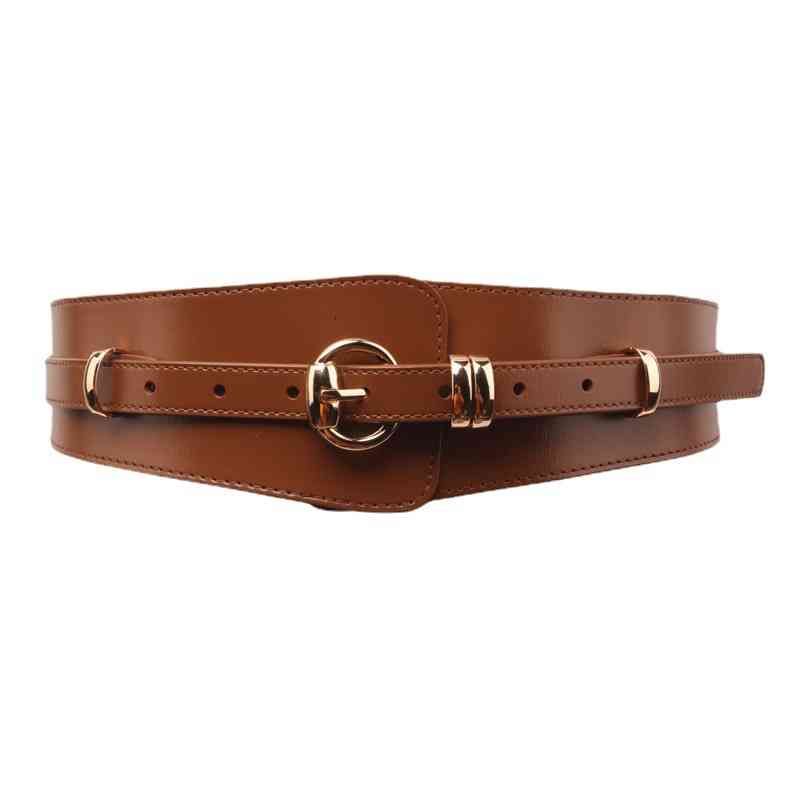 Leather Waist Cover Women's Decoration Wide Simple Accessories Versatile Belt with Dress Coat Summer