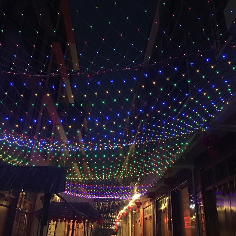 3M*2M LED Strings Mesh Net Lights Ceiling Christmas Party Wedding Outdoor Decoration lamps 30V 24V 110V 220V Crestech168