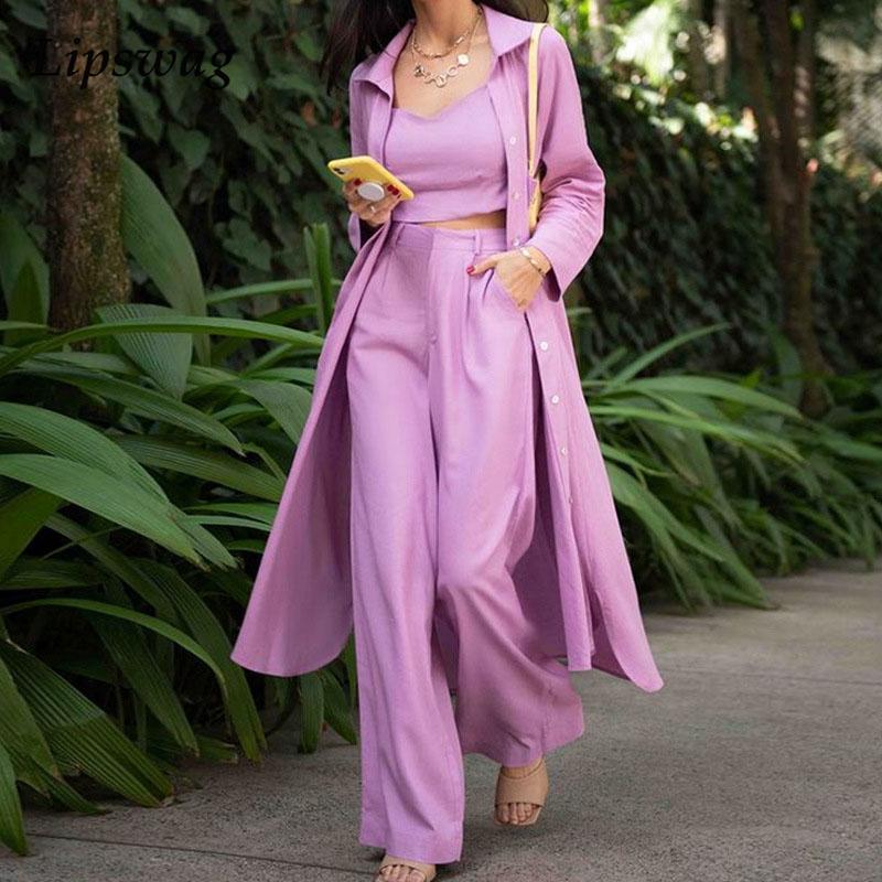 Women' Two Piece Pants Lady V Neck Tops + Long Cardigan Pocket 3 Sets Casual Loose Solid Suits Fashion Sleeve Shirt Outfits, 02 pink
Women' Two Piece Pants Lady V Neck Tops + Long Cardigan Pocket 3 Sets Casual Loose Solid Suits Fashion Sleeve Shirt Outfits, 02 pink