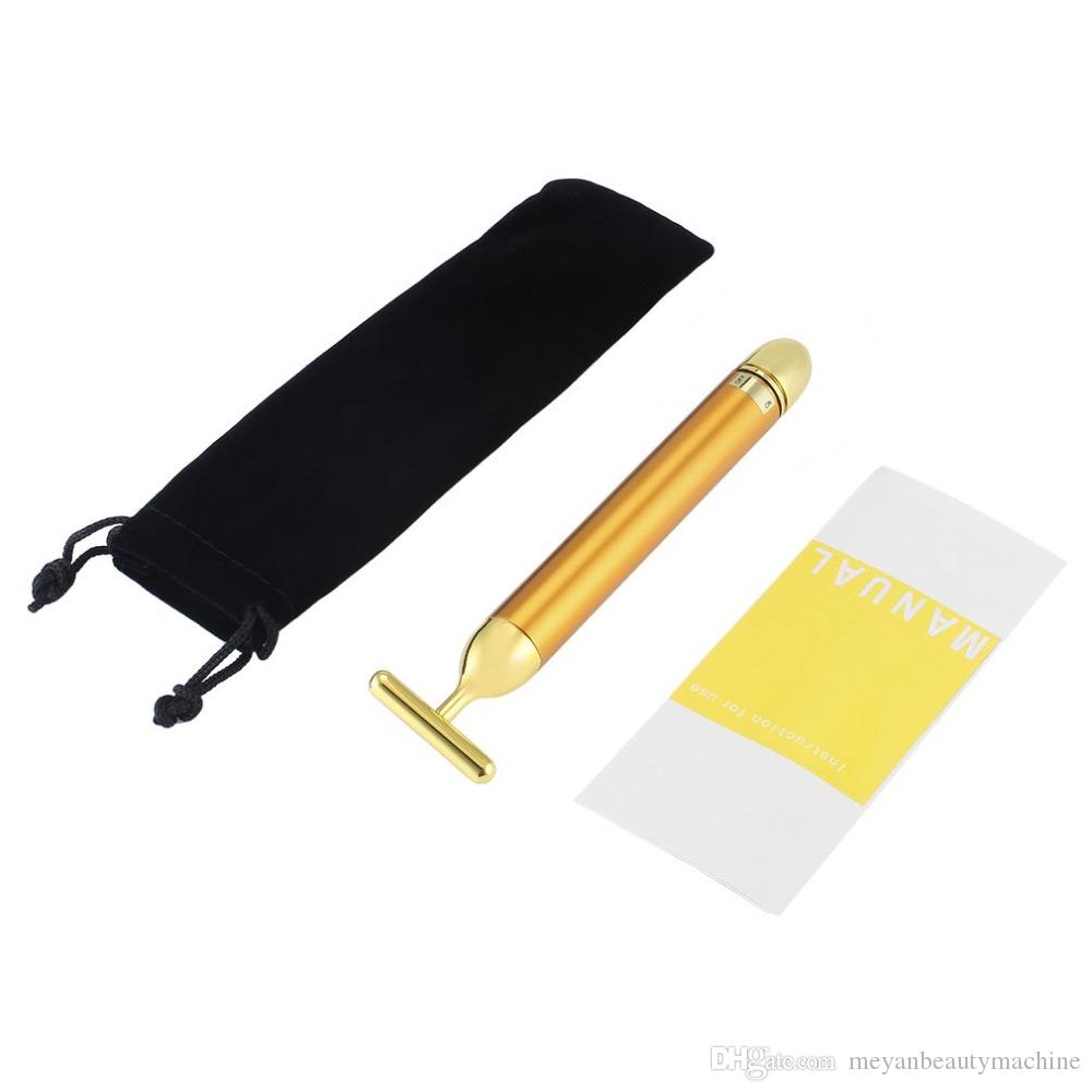 No Battery Face Lift Massager 24K Beauty Bar Skin SPA Massage Stick Tightening Slimming Wrinkle Removal Facial Tools