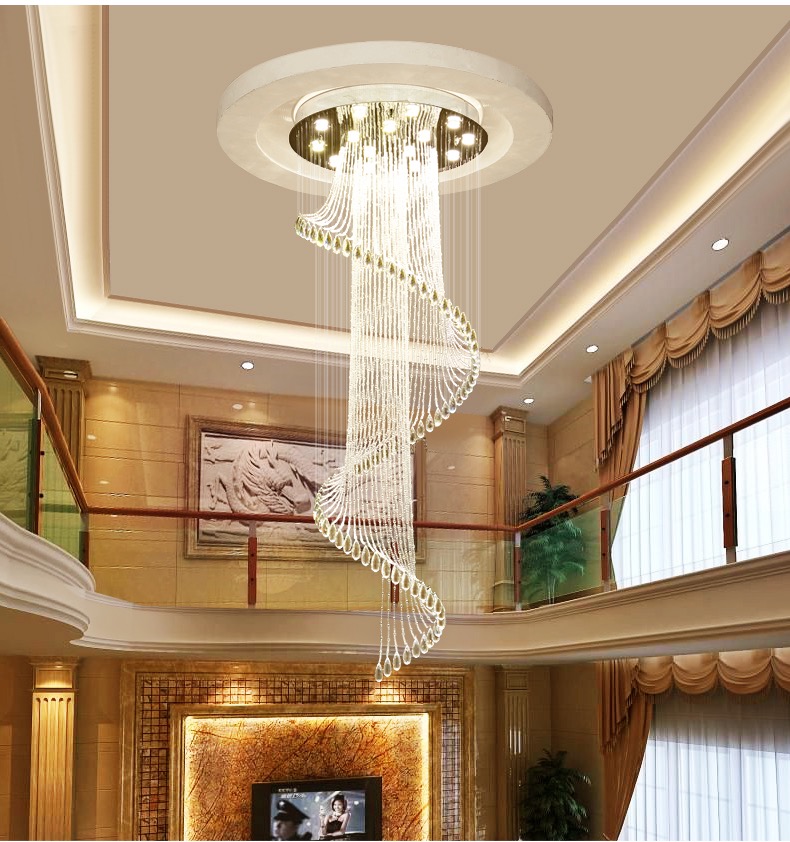 American K9 Crystal Chandeliers LED Modern Chandelier Lights Fixture European Hotel Lobby Parlor Hall Villa Stairway Home Indoor Lighting Dia120cm