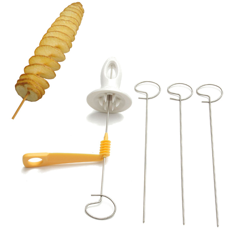 1Set Potato Spiral Cutter Cucumber Slicer Kitchen Accessories Vegetable Spiralizer Spiral Potato Cutter Slicer Kitchen Gadgets