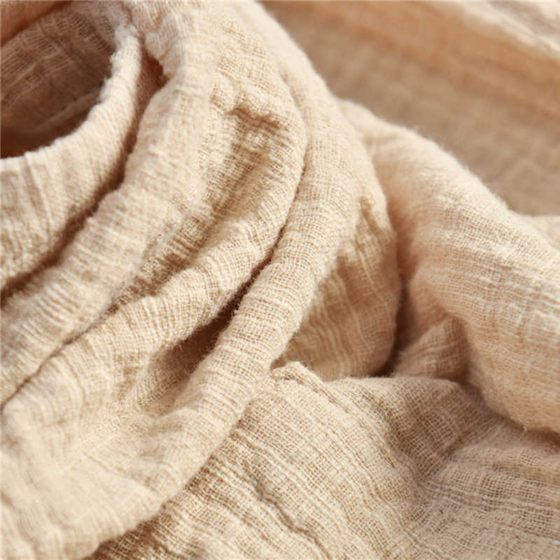 Johnature Style Casual Cotton Linen Women Shorts Summer Solid Elastic Waist Wide Leg 210714