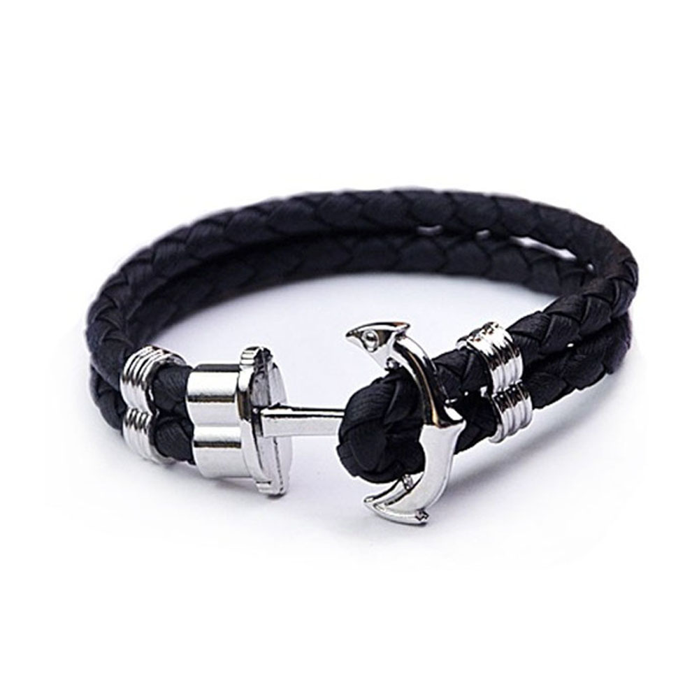 Hand catenary J simple creative fashion men's boat anchor Leather Rope lovers Bracelet accessories, Black
Hand catenary J simple creative fashion men's boat anchor Leather Rope lovers Bracelet accessories, Black