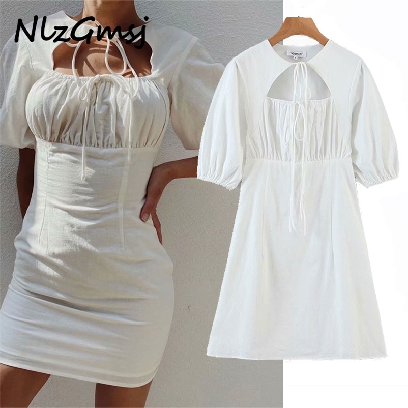 Dres Mini es Sexy Ruched Vestidos White Vintage Front Hollow Out Bandage Female 210628, As picture
Dres Mini es Sexy Ruched Vestidos White Vintage Front Hollow Out Bandage Female 210628, As picture