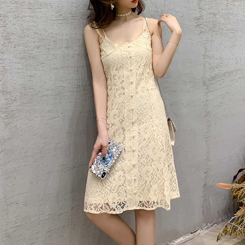 WOMENGAGA Summer Tops Women's Slim Tank Dress Mid Length Slash Neck Lace Mesh Sexy Flowers Dresses N6MH 210603, Apricot
WOMENGAGA Summer Tops Women's Slim Tank Dress Mid Length Slash Neck Lace Mesh Sexy Flowers Dresses N6MH 210603, Apricot
