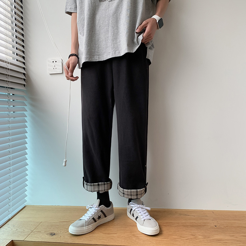 men's pants calças de verão comprimento do tornozelo, calças masculinas casuais, xadrez soltas, coreana, finas, estudantes, homens, per, Black
men's pants calças de verão comprimento do tornozelo, calças masculinas casuais, xadrez soltas, coreana, finas, estudantes, homens, per, Black