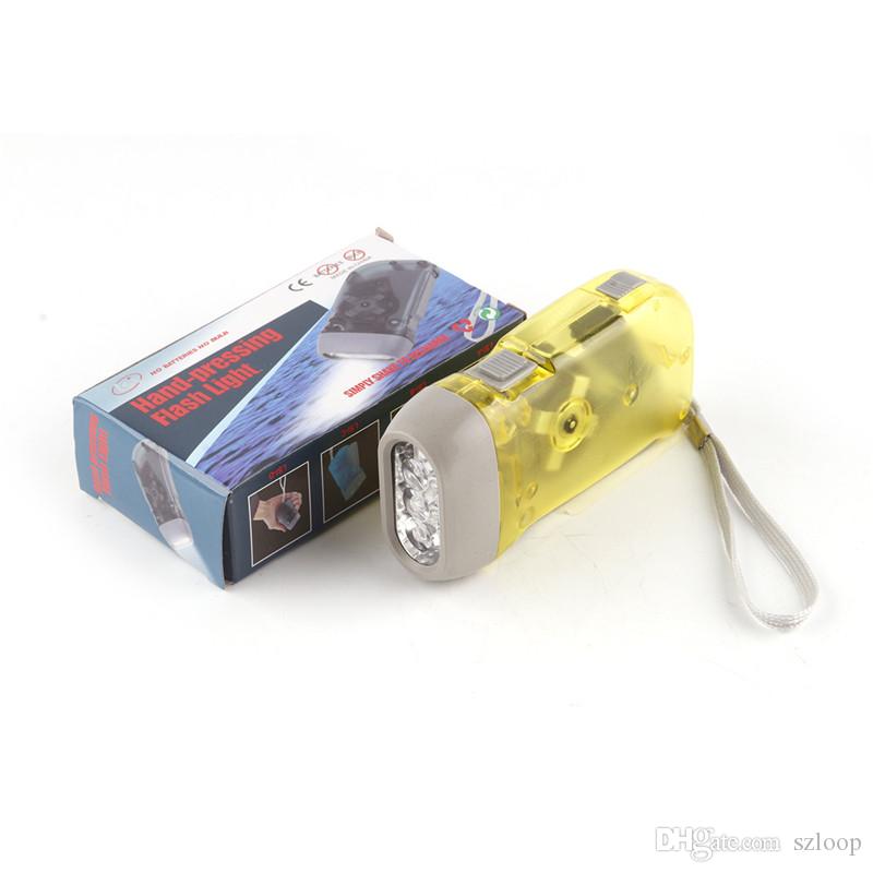 Outdoor 3 LED Hand Press Flashlight No Battery Wind Up Crank Dynamo Flashlight Light Torch Camping Portable Flash Light 3004017a44
