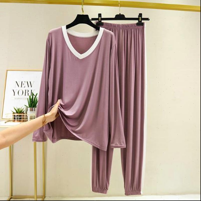 cotton pajamas autumn winter pijama womens sleepwears v neck long sleeve beam feet pant two piece set loose home clothes, Black;red
cotton pajamas autumn winter pijama womens sleepwears v neck long sleeve beam feet pant two piece set loose home clothes, Black;red