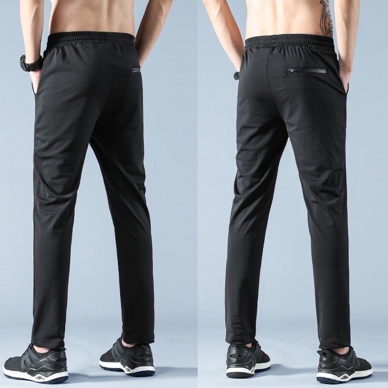 Men's Summer Light Weight Techwear Elastic Band Straight Trousers Male Non-Iron Casual Stretch Spandex Nylon Pants 2108