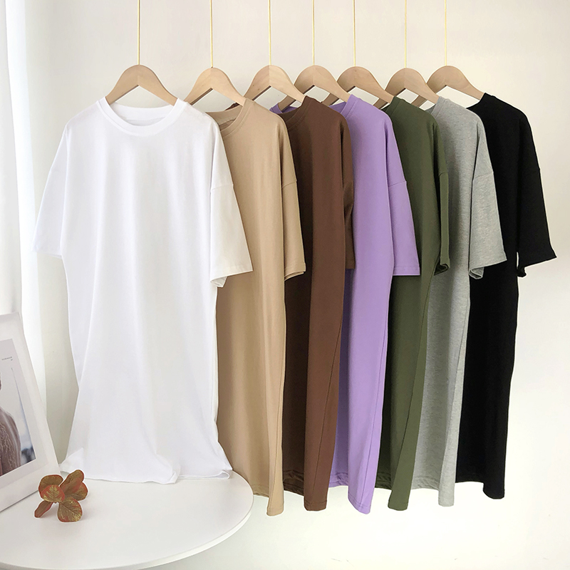 2021women summer casual loose solid cotton t shirt dress solid o neck oversize mini dress batwing short sleeve basic dress vestidos, Black;gray
2021women summer casual loose solid cotton t shirt dress solid o neck oversize mini dress batwing short sleeve basic dress vestidos, Black;gray