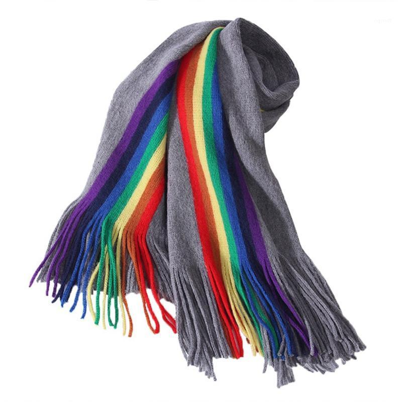 Scarves Women Girls Rainbow LGBT Vertical Striped Patchwork Oversized Scarf Shawl With Tassels Winter Warm Blanket Wraps 190*40cm, Blue;gray
Scarves Women Girls Rainbow LGBT Vertical Striped Patchwork Oversized Scarf Shawl With Tassels Winter Warm Blanket Wraps 190*40cm, Blue;gray