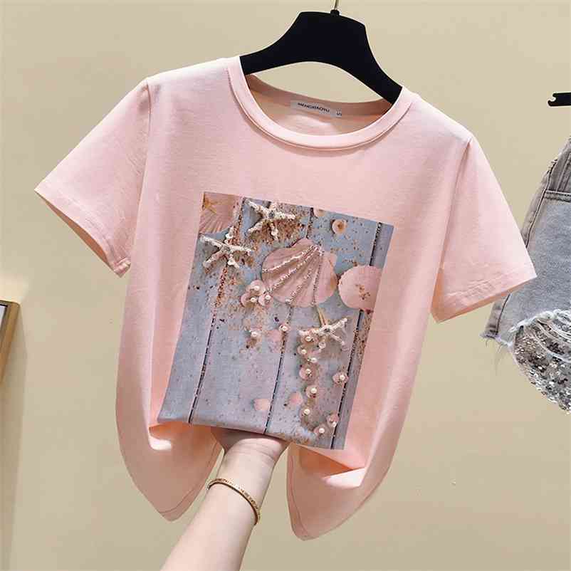 Beading Sequin T-Shirt Summer Women's Short Sleeves O Neck Tee Girls Pullover Casual Tops Tees A2873 210519, White
Beading Sequin T-Shirt Summer Women's Short Sleeves O Neck Tee Girls Pullover Casual Tops Tees A2873 210519, White