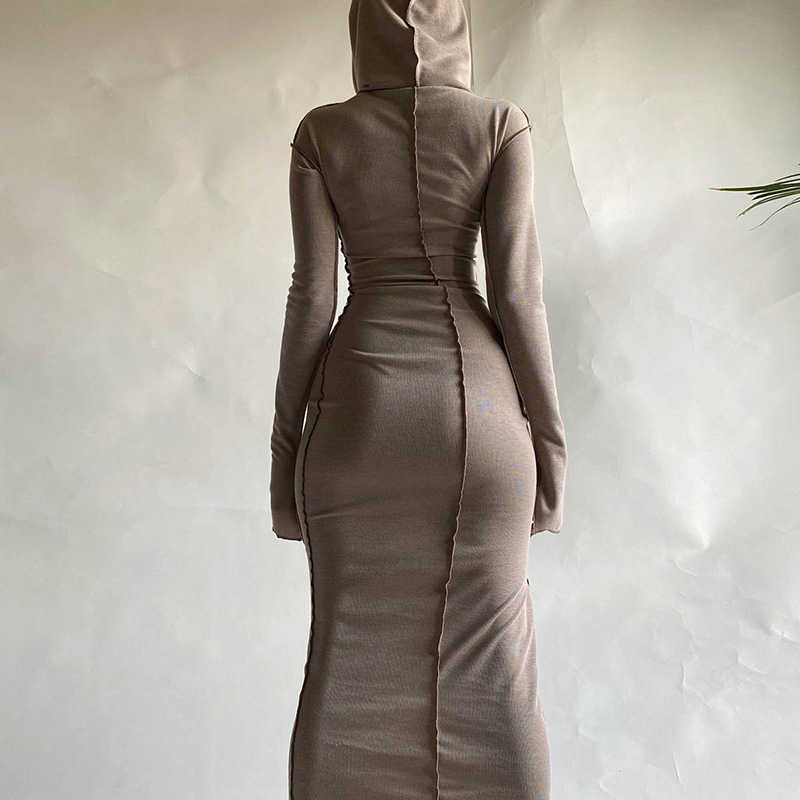 Women Hooded Dress Fashion Reverse Side Long Sleeve T Shirt Dresses Designers Casual Plus Size Fall Winter Lady Clothes 6colors