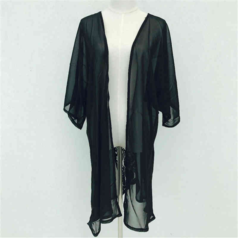 Arrivals Chiffon Beach Cape Robe de Plage Women wear Lace Sexy Poncho Swimsuit Coverup Saida Praia #Q119 210420