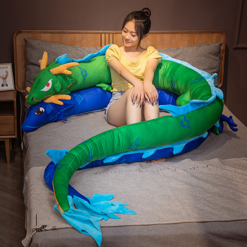 New Creative Chinese Dragon Plush Toy Giant Anime Fire Water Dragons for Kids Girls Birthday gift Zodiac Decoration 220cm 400cm DY10031