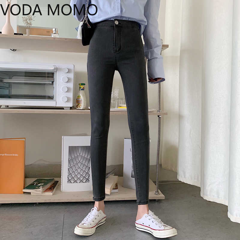 streetwear high waist women's fashion jeans woman girls women pencil pants trousers female jean denim skinny mom Plus size 210922