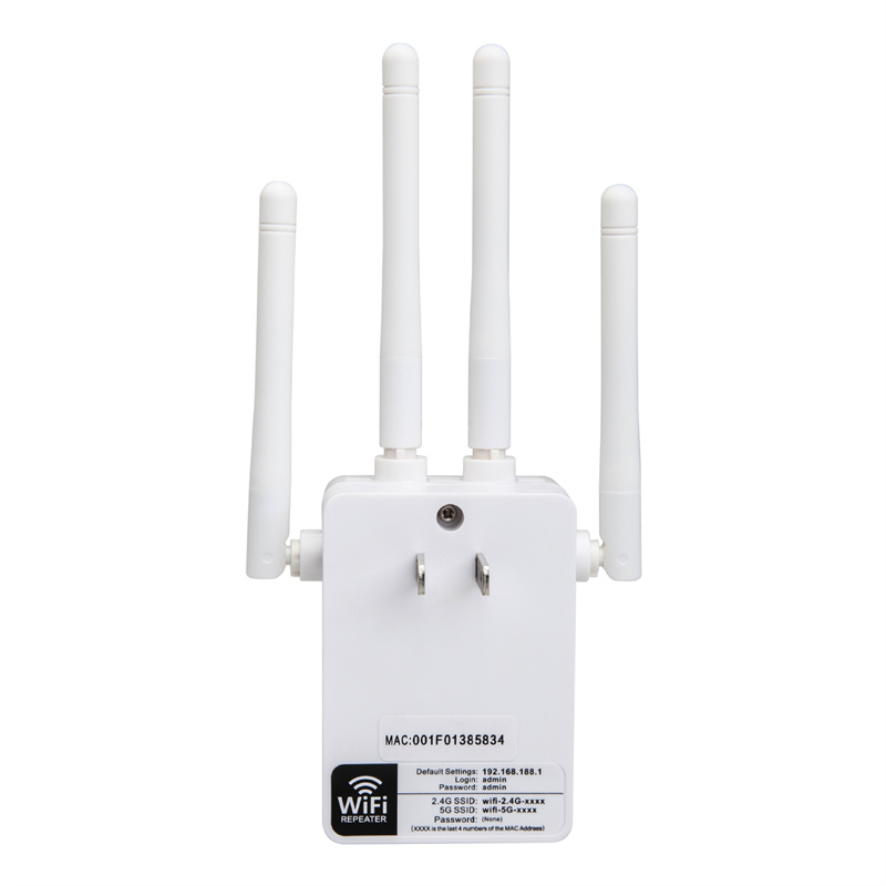 Dual Band 1200M WiFi Router 4 Antenna Wireless Signal Amplification Extension Wi-Fi Repeater For Home Office