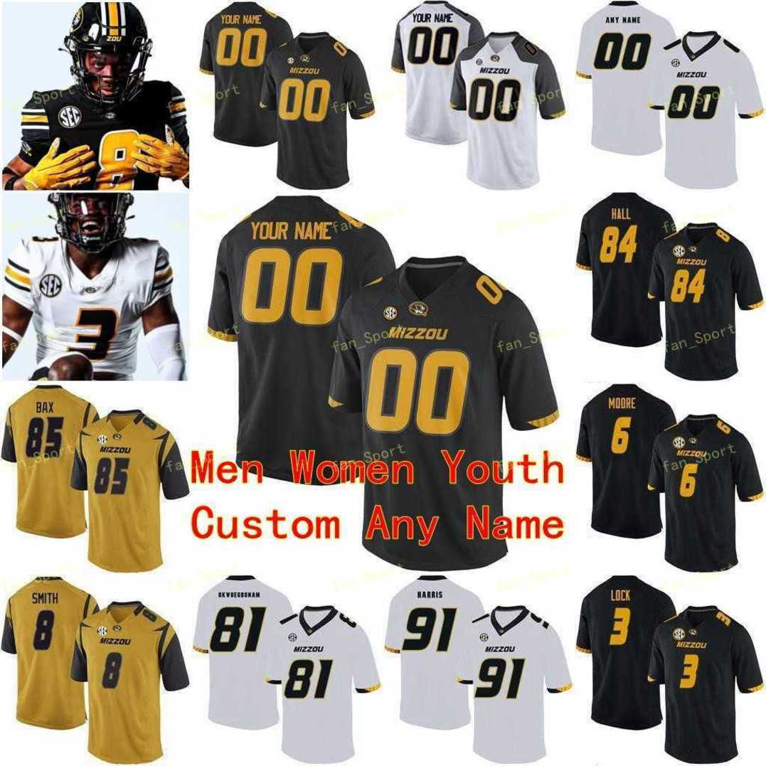 MISSOURI TIGERS Football Jersey 12 Johnathon Johnson 28 Dawson Downing 4 Jonathan Nance 18 Joshuah Bledsoe NCAA College Men Women Youth Jersey Black White