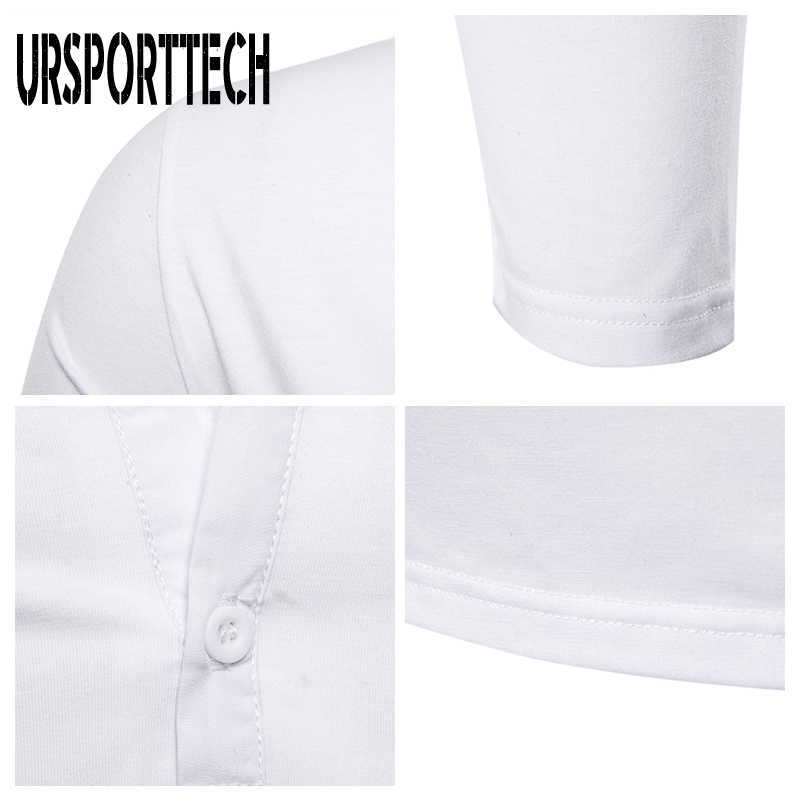 URSPORTTECH Solid Color T Shirt Men Long Sleeve Casual T-shirt Tops Clothing Spring Autumn Streetwear Fashion Men T-shirts 210528