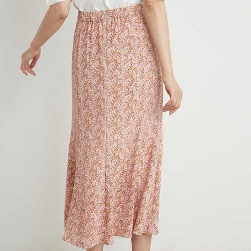 Cute Kawaii Temperament Chiffon Print Long Skirt Summer Japan Style Woman Skirts Trumpet Elegant Office Ladies High Waist Faldas 210525