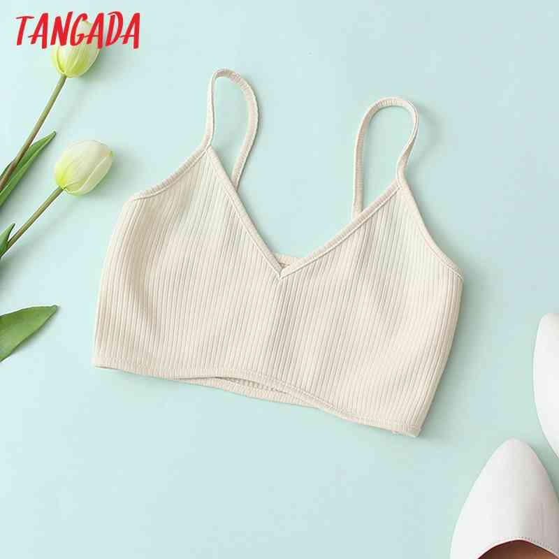 Women Bralette Camis Crop Top Spaghetti Strap Sleeveless Backless Short Shirts Female Casual Tops QJ126 210416
