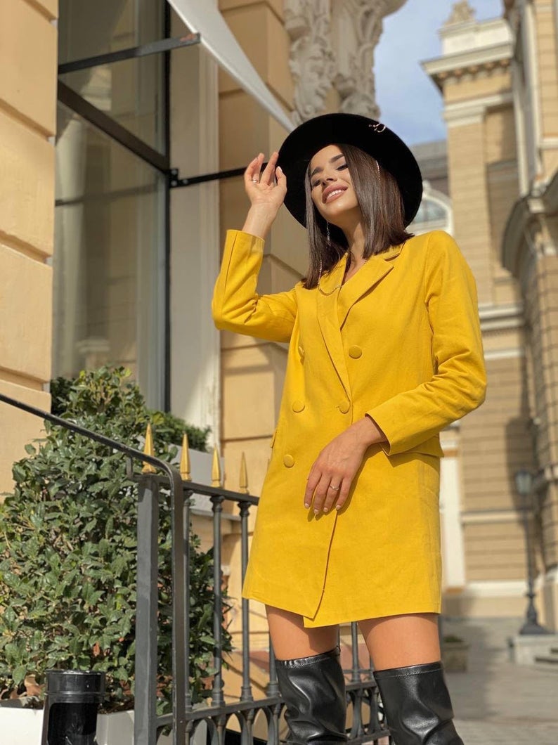 Street Shot Blazer Suits V Neck Double Breasted Short Formal Office Lady Outfits Evening Party Wedding Only One Jacket