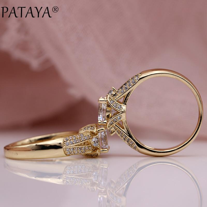 Band Rings PATAYA Women Luxury Wedding 585 Rose Gold White Round Natural Zircon Fashion Jewelry Party Hollow Cute Fine Big Ring, Silver
Band Rings PATAYA Women Luxury Wedding 585 Rose Gold White Round Natural Zircon Fashion Jewelry Party Hollow Cute Fine Big Ring, Silver