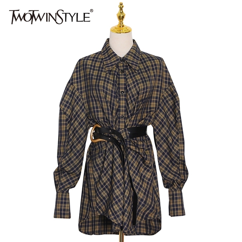 Plaid Tunic Casual Shirt For Women Lapel Long Sleeve High Waist Sashes Korean Blouse Female Fashion 210524, Aspicture
Plaid Tunic Casual Shirt For Women Lapel Long Sleeve High Waist Sashes Korean Blouse Female Fashion 210524, Aspicture