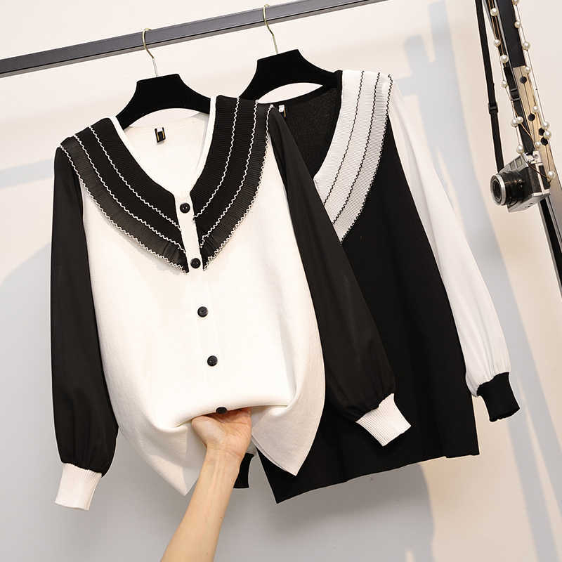 Women Sweater Knitted Female Long Sleeve V-neck Cashmere Sweater And Pullover Female Autumn Winter Oversized Jumpers Casual 210604, White
Women Sweater Knitted Female Long Sleeve V-neck Cashmere Sweater And Pullover Female Autumn Winter Oversized Jumpers Casual 210604, White