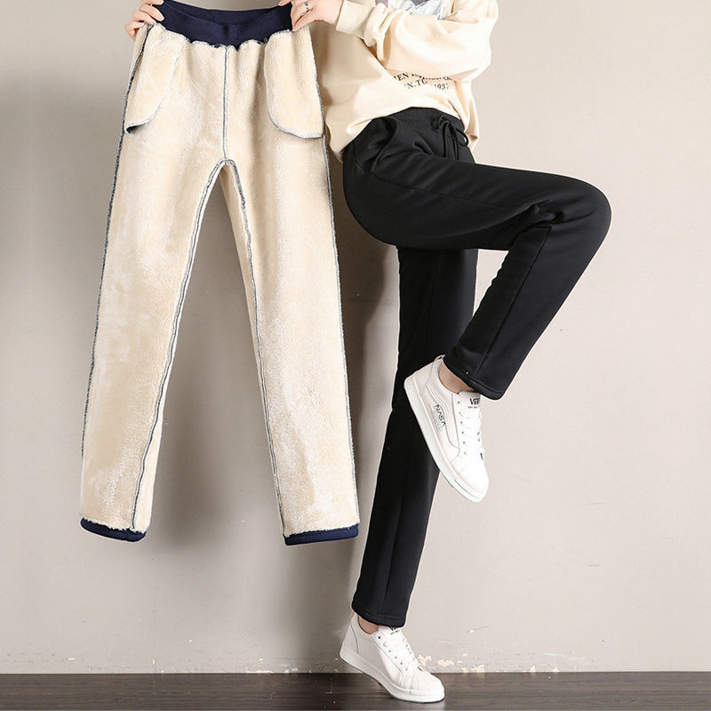 Autumn sweatpants women plus velvet warm casual joggers women pants winter cashmere trousers female lamb straight pants 2pcs, Wine red
Autumn sweatpants women plus velvet warm casual joggers women pants winter cashmere trousers female lamb straight pants 2pcs, Wine red