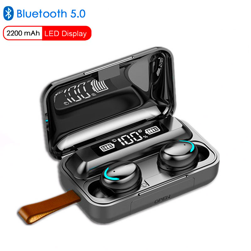 Bluetooth 5.0 Earphones 9D Stereo Earbuds Sport Waterproof Headsets With Microphone 2200mAh Charging Box Wireless Headphone, Black
Bluetooth 5.0 Earphones 9D Stereo Earbuds Sport Waterproof Headsets With Microphone 2200mAh Charging Box Wireless Headphone, Black